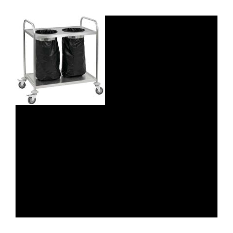 Chariot porte sac-poubelle inox