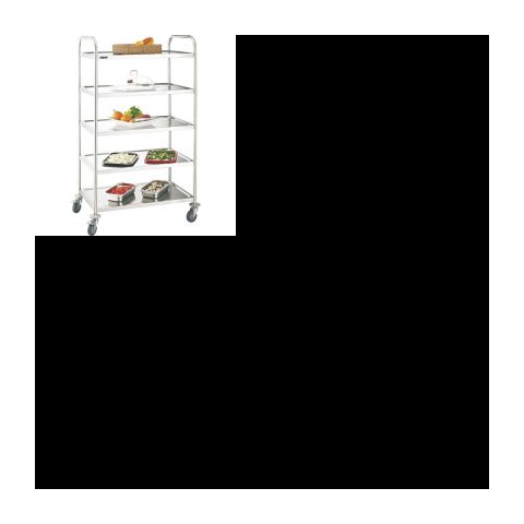Chariot desserte inox 5 plateaux